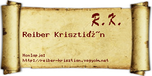 Reiber Krisztián névjegykártya